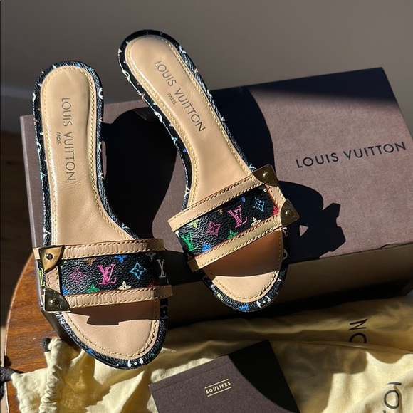 Louis Vuitton Monogram Multicolore Slide Sandals - Picture 1 of 10